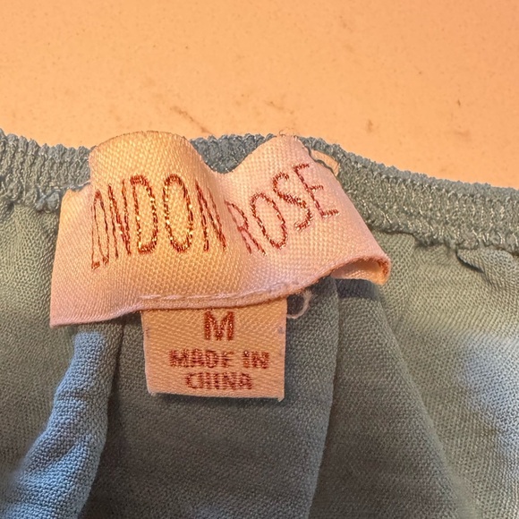 London Rose Teal waist length Medium Blouse - Picture 8 of 10